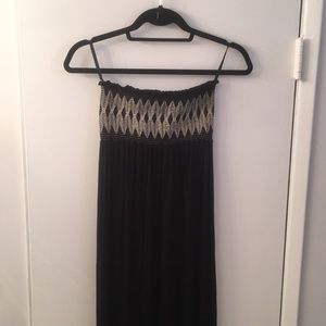 Strapless, black maxi dress